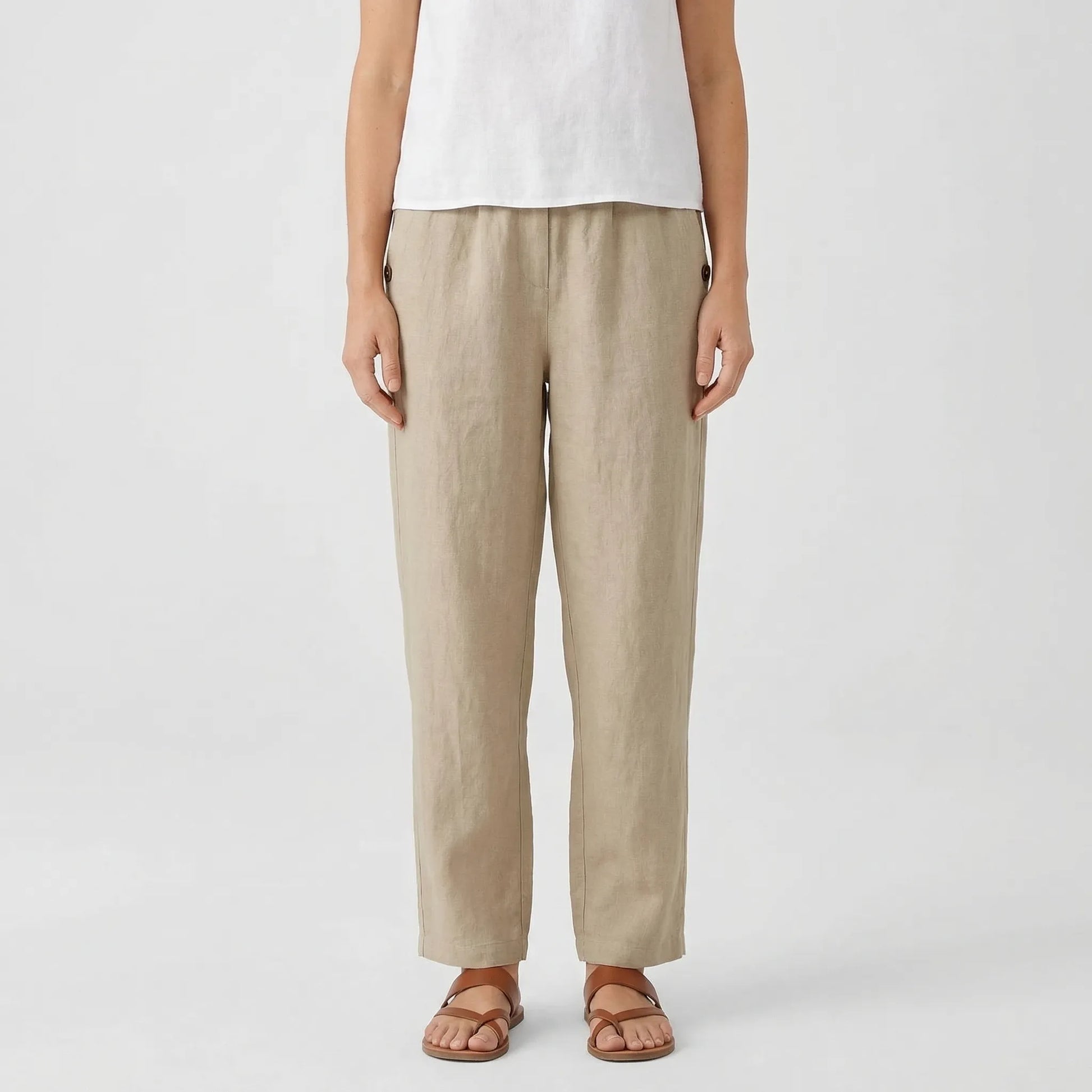 Relaxed Fit Tapered Trousers With Side Pockets - Agnes