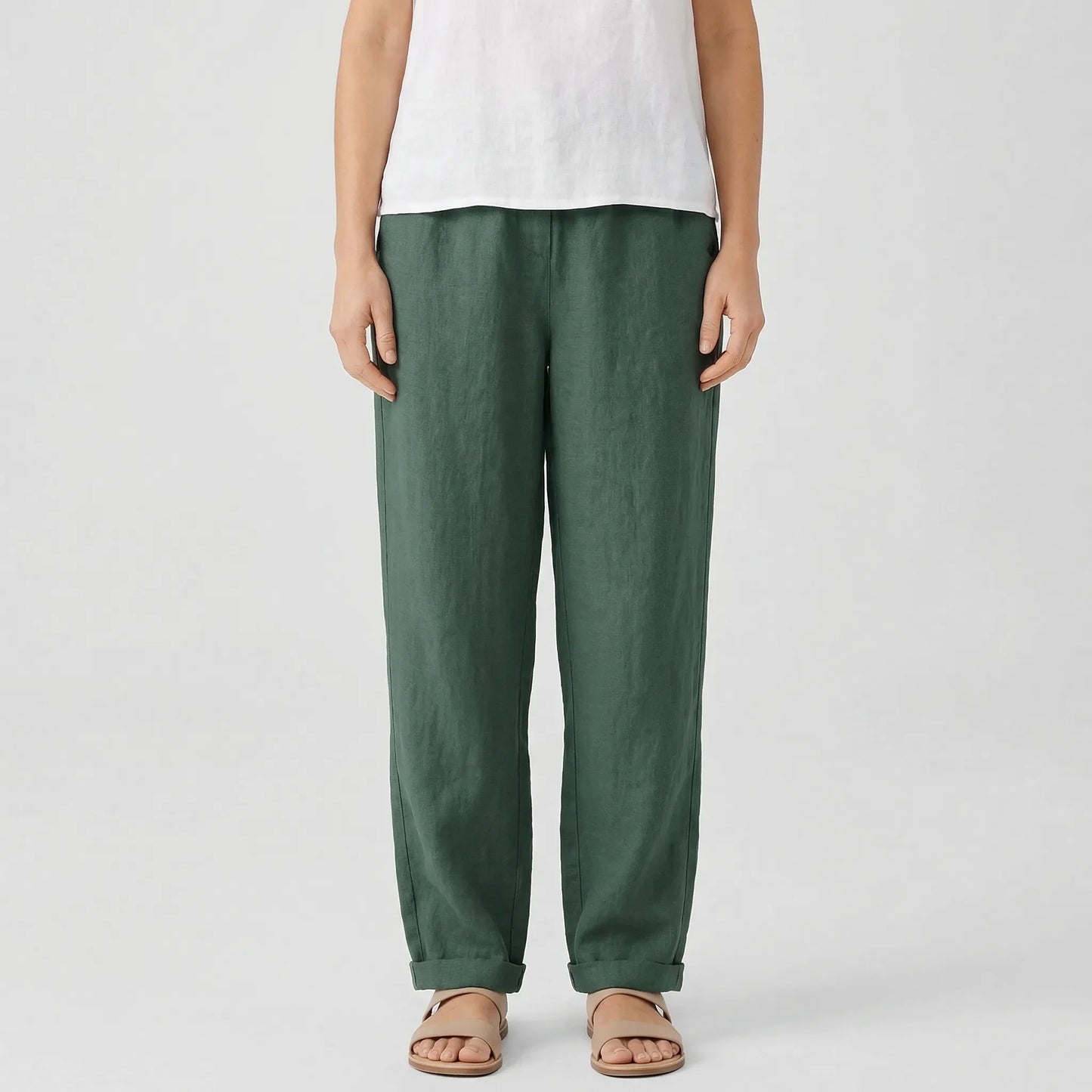 Relaxed Fit Tapered Trousers With Side Pockets - Agnes