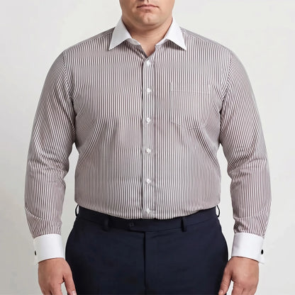 Retro Striped Long-Sleeve Button-Up Shirt - Danny