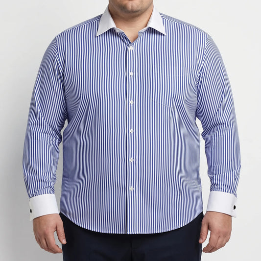 Retro Striped Long-Sleeve Button-Up Shirt - Danny