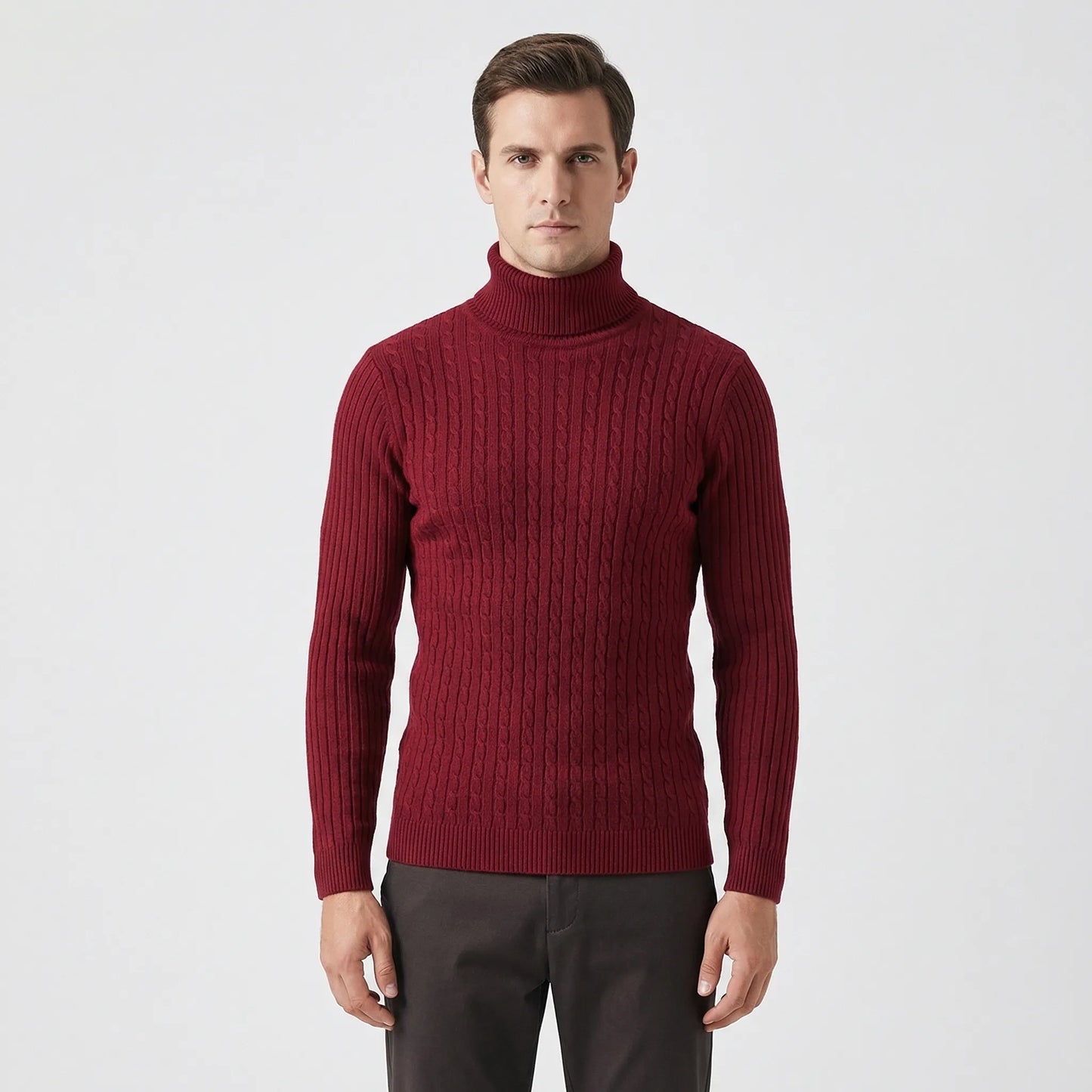 Ribbed Roll-Neck Men's Knitwear - Nicolas