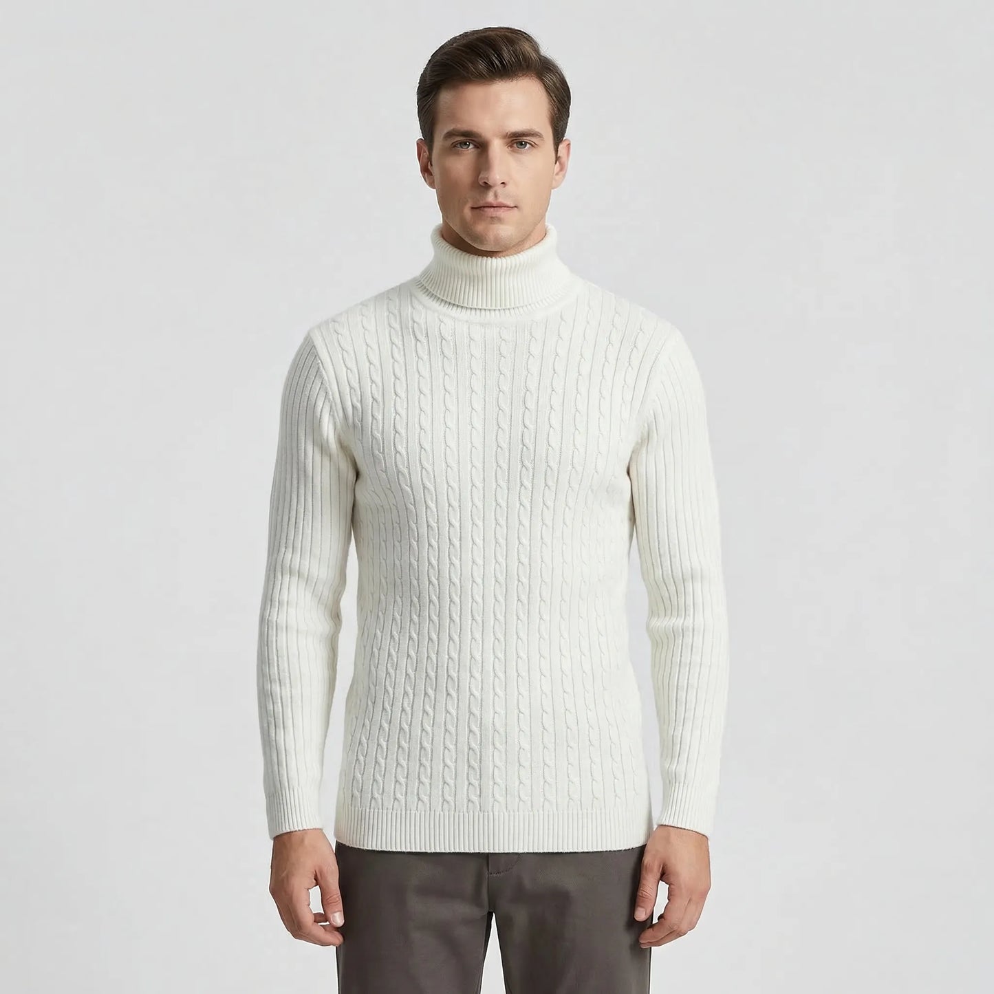 Ribbed Roll-Neck Men's Knitwear - Nicolas
