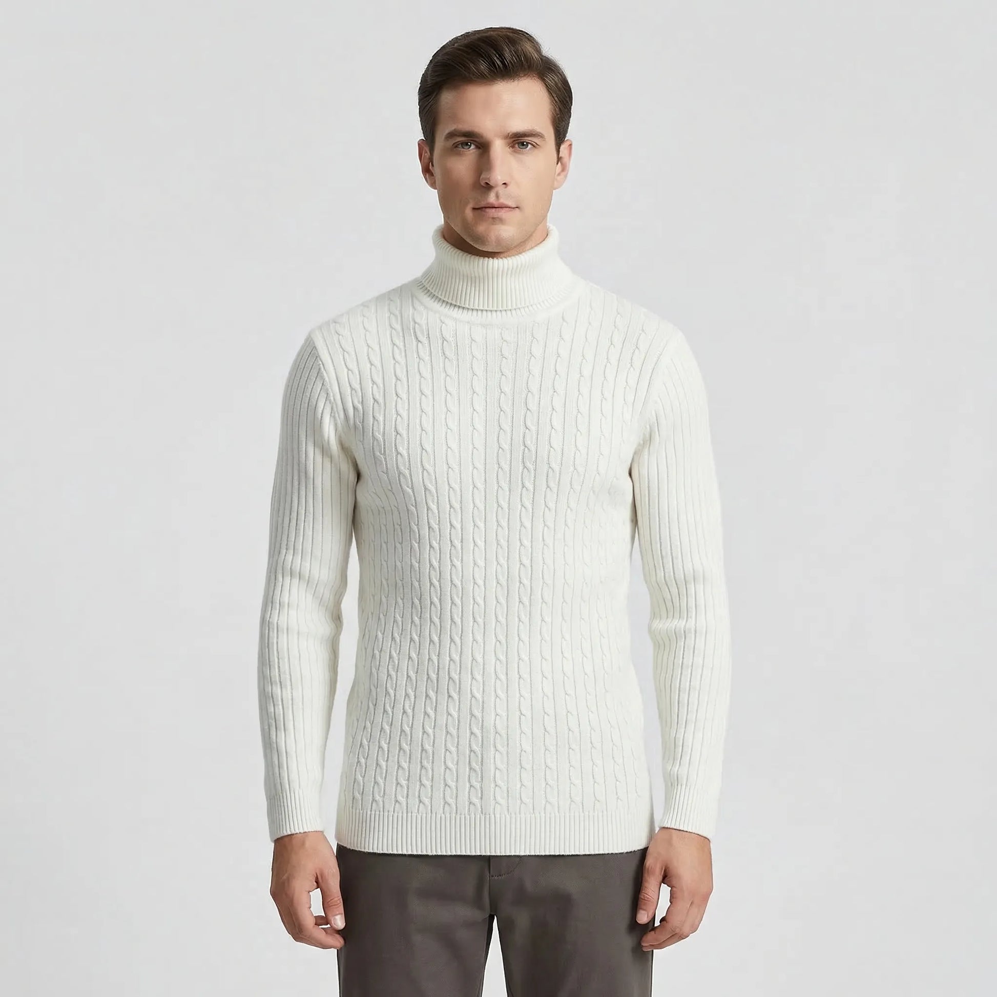 Ribbed Roll-Neck Men's Knitwear - Nicolas