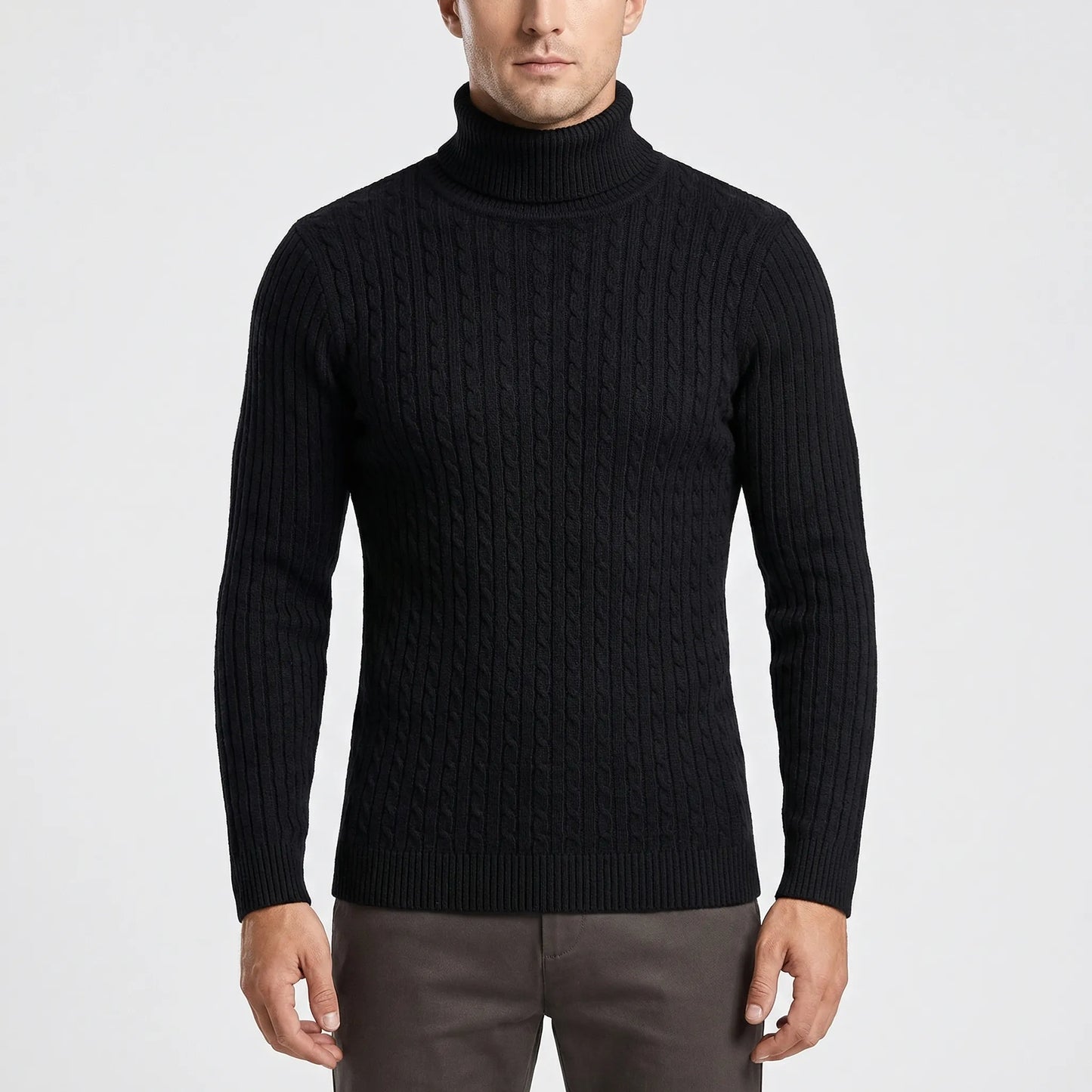 Ribbed Roll-Neck Men's Knitwear - Nicolas