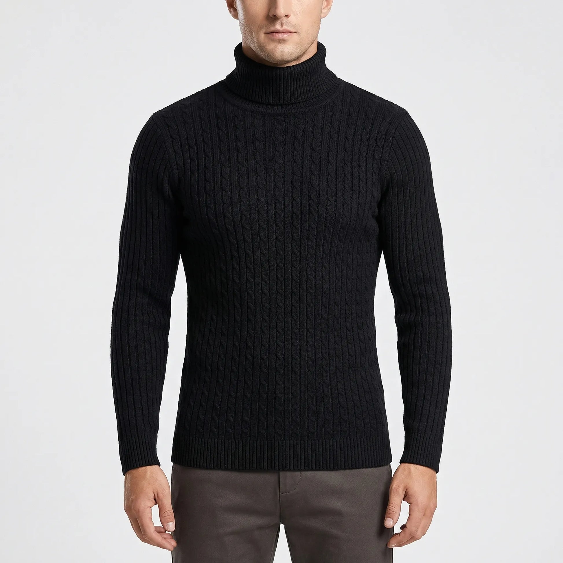 Ribbed Roll-Neck Men's Knitwear - Nicolas