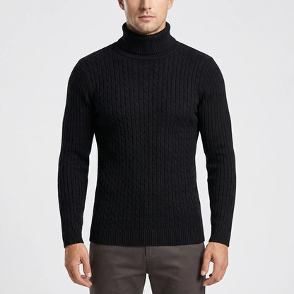 Ribbed Roll-Neck Men's Knitwear - Nicolas