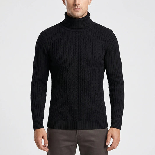 Ribbed Roll-Neck Men's Knitwear - Nicolas