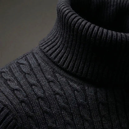 Ribbed Roll-Neck Men's Knitwear - Nicolas