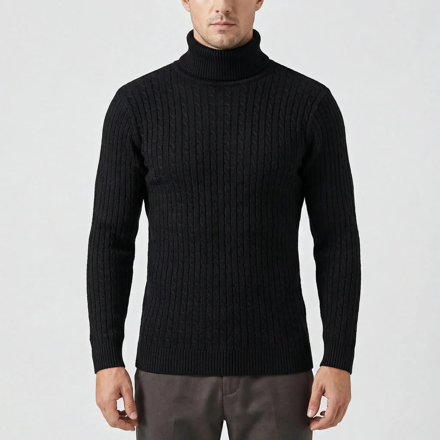 Ribbed Roll-Neck Men's Knitwear - Nicolas