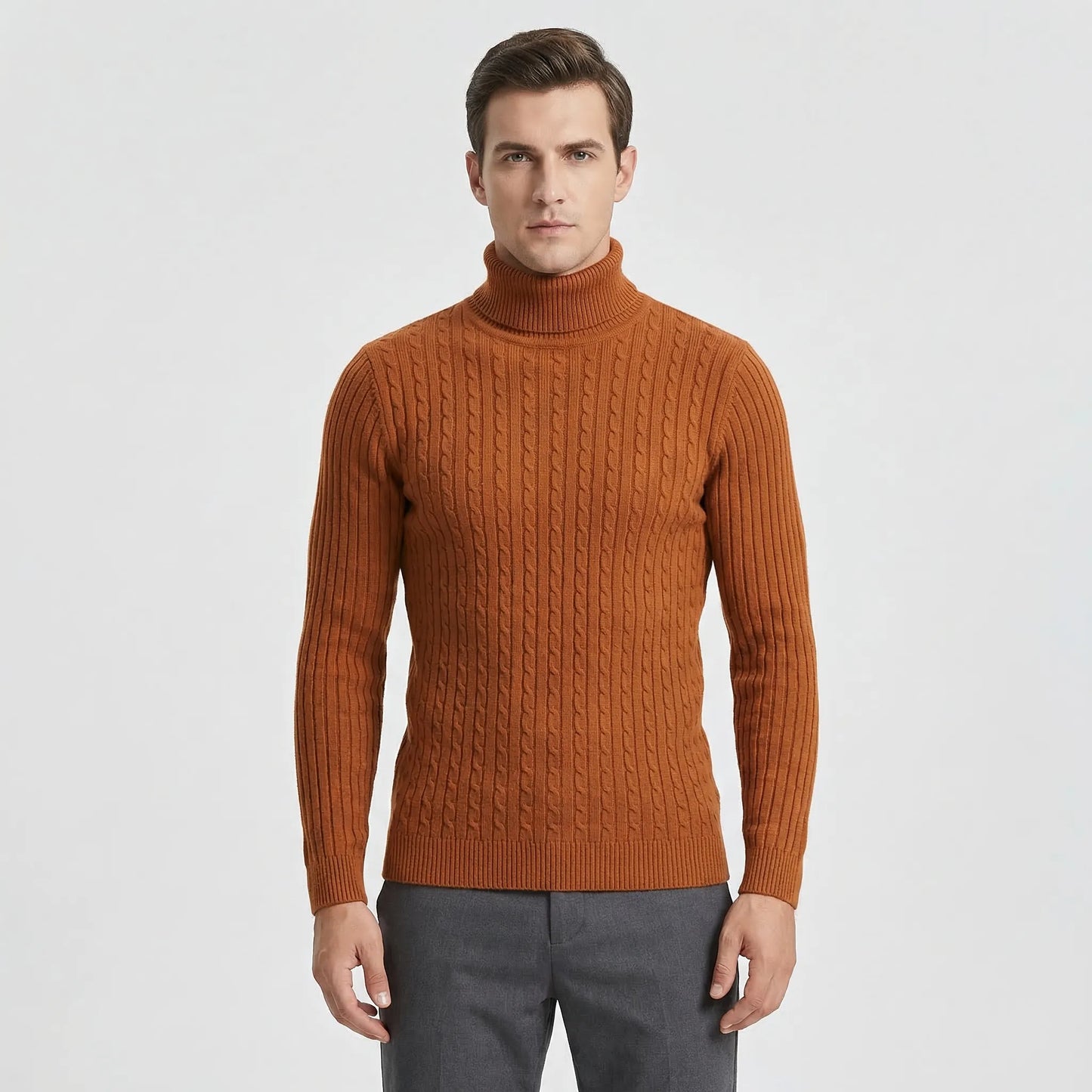 Ribbed Roll-Neck Men's Knitwear - Nicolas
