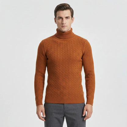 Ribbed Roll-Neck Men's Knitwear - Nicolas
