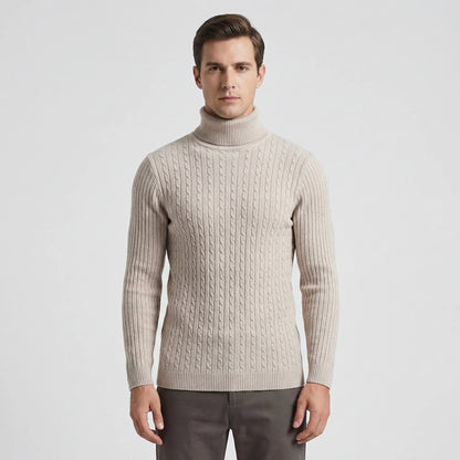 Ribbed Roll-Neck Men's Knitwear - Nicolas