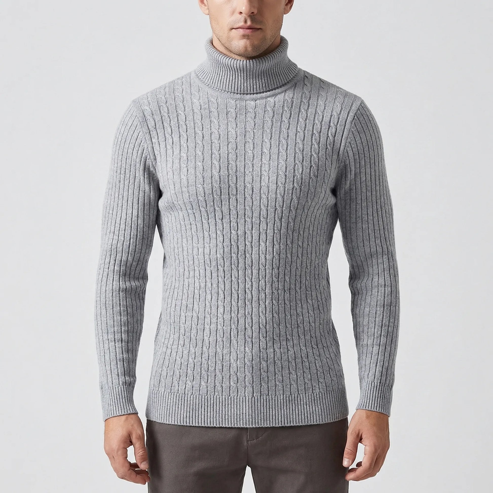 Ribbed Roll-Neck Men's Knitwear - Nicolas