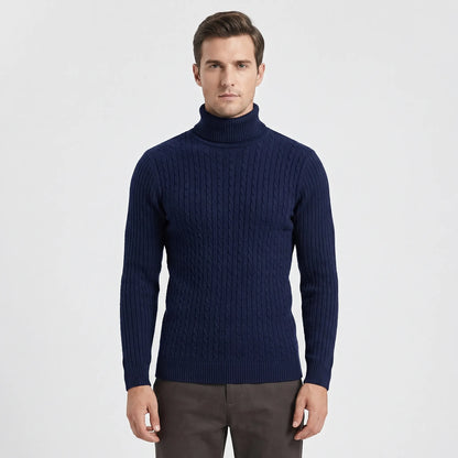 Ribbed Roll-Neck Men's Knitwear - Nicolas