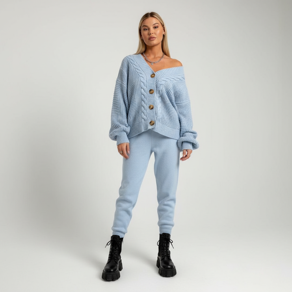 Rippenstrick Cardigan Mit Knopfleiste - Naomi