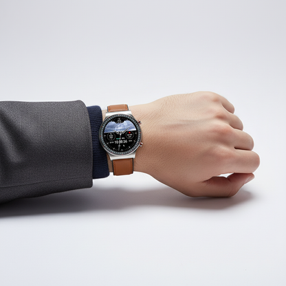 Runde Smartwatch Mit Medizinsensoren - VitalWatch