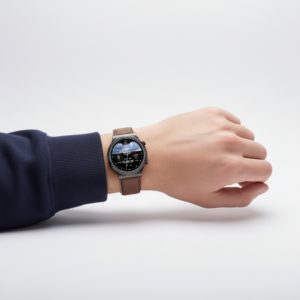 Runde Smartwatch Mit Medizinsensoren - VitalWatch