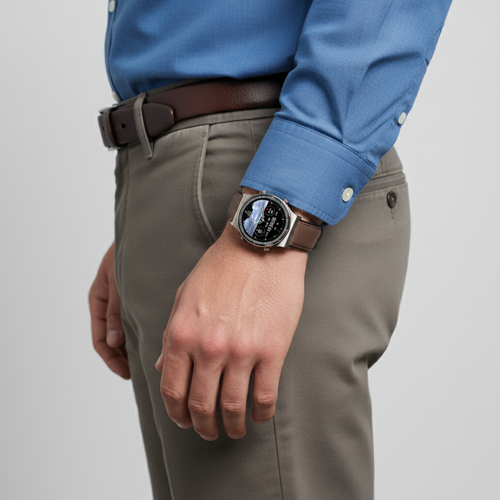 Runde Smartwatch Mit Medizinsensoren - VitalWatch