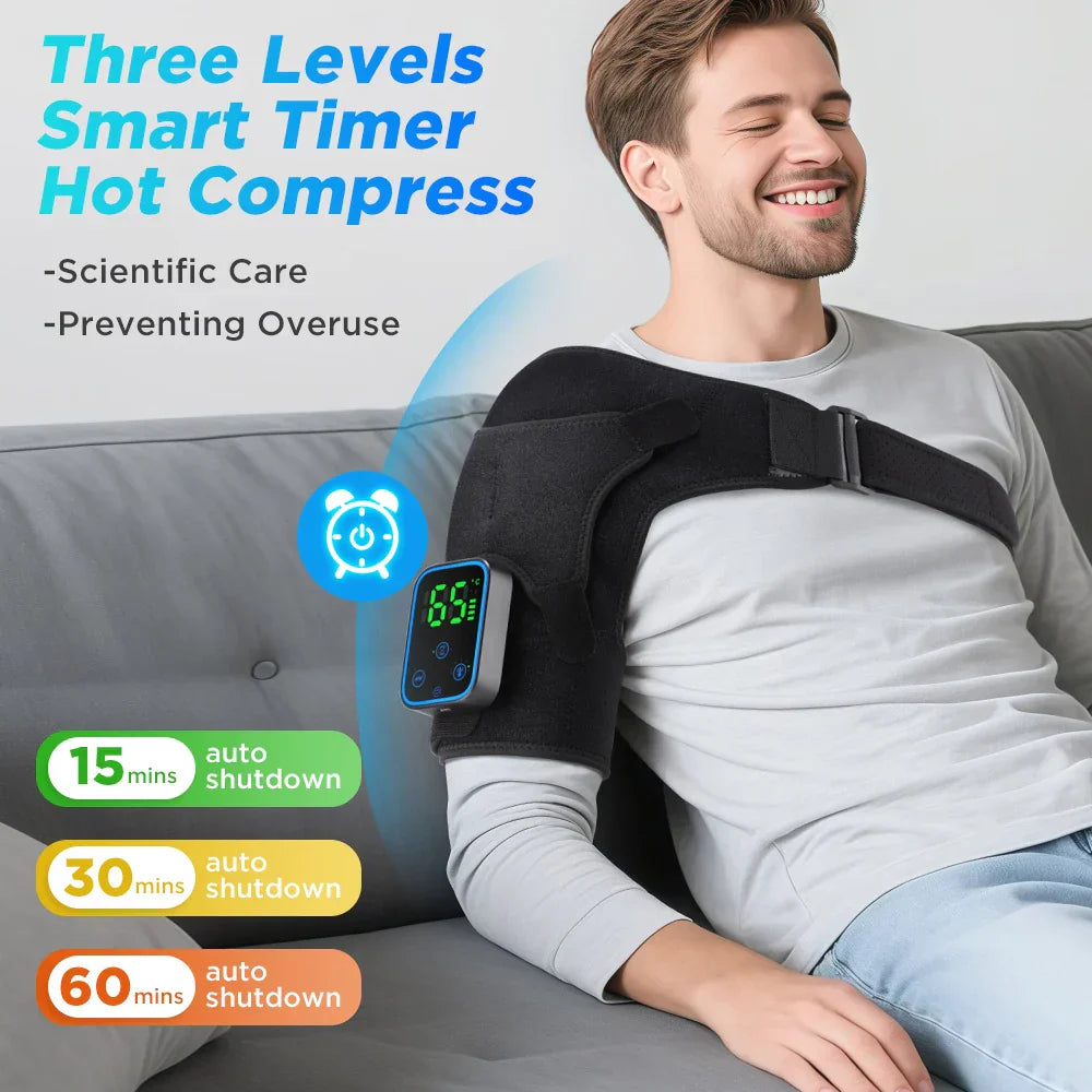 3-in-1 Elektrische Schouder-, Elleboog- en Knie Massager met Verwarming & App Besturing – ReliefPro