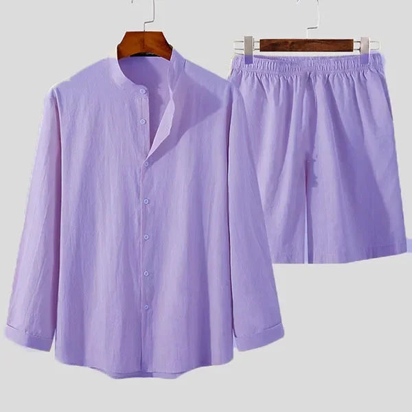 Luchtige & Stijlvolle 2-delige Heren Zomerset met Overhemd & Shorts – Marlo