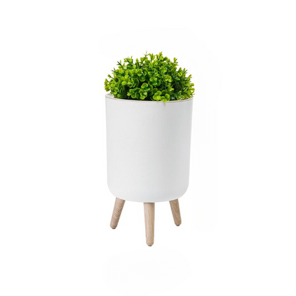 Houten Hoge Afvalemmer met Drukdeksel – EcoBin