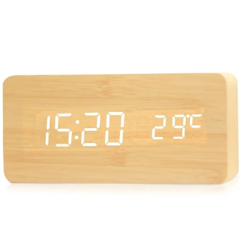 Digitale Houten Wecker met LED-display – WoodSync