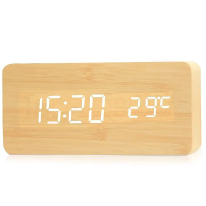 Digitale Houten Wecker met LED-display – WoodSync