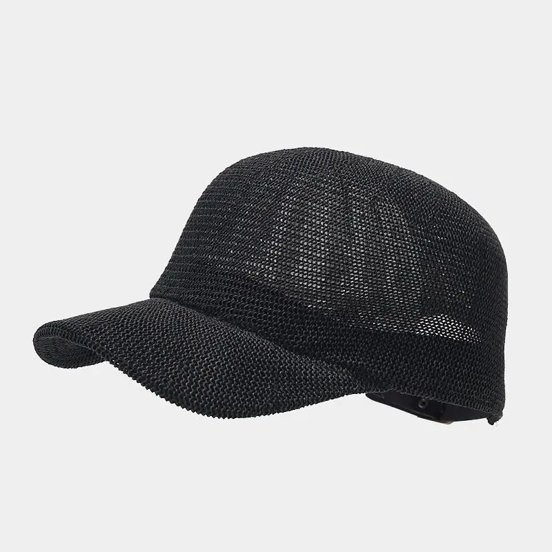 Trendy gevlochten pet met brede rand - SunWeave Style