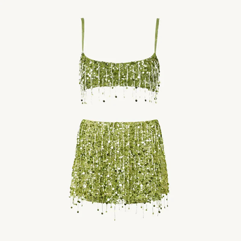 Bikini Set met Pailletten en Franjes – Riviera