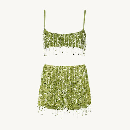 Bikini Set met Pailletten en Franjes – Riviera