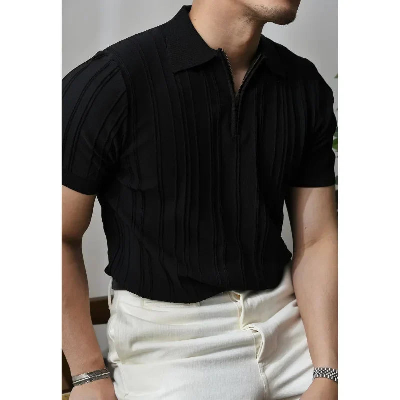Slim Fit Heren Polo met rits – Fabrizio