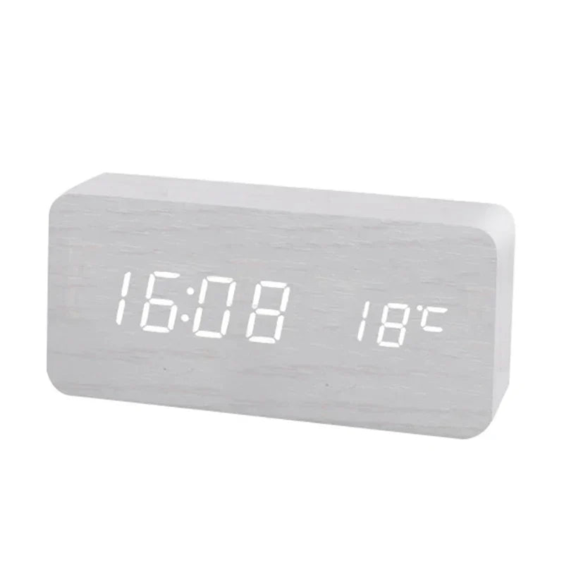 Digitale Houten Wecker met LED-display – WoodSync