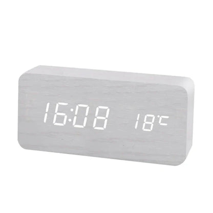 Digitale Houten Wecker met LED-display – WoodSync
