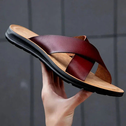 Italiaanse Leren Herenslippers - Lorenzo