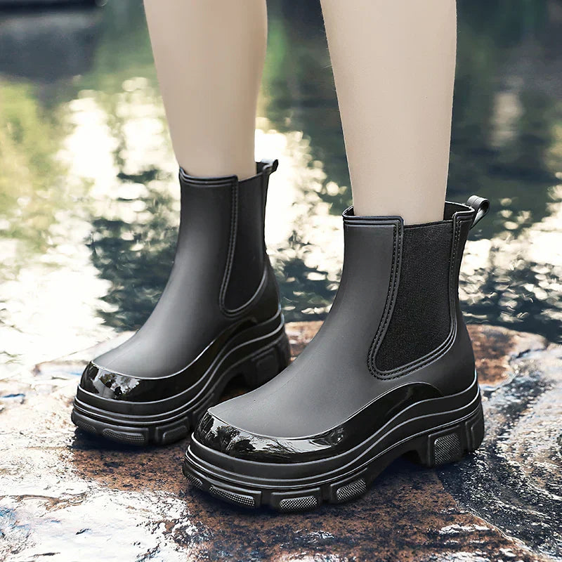 Dames Chelsea Regenlaarzen met Chunky Platformzool – Elara