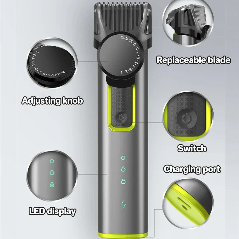 Baardtrimmer & draadloze haartrimmerset – HydroTrim