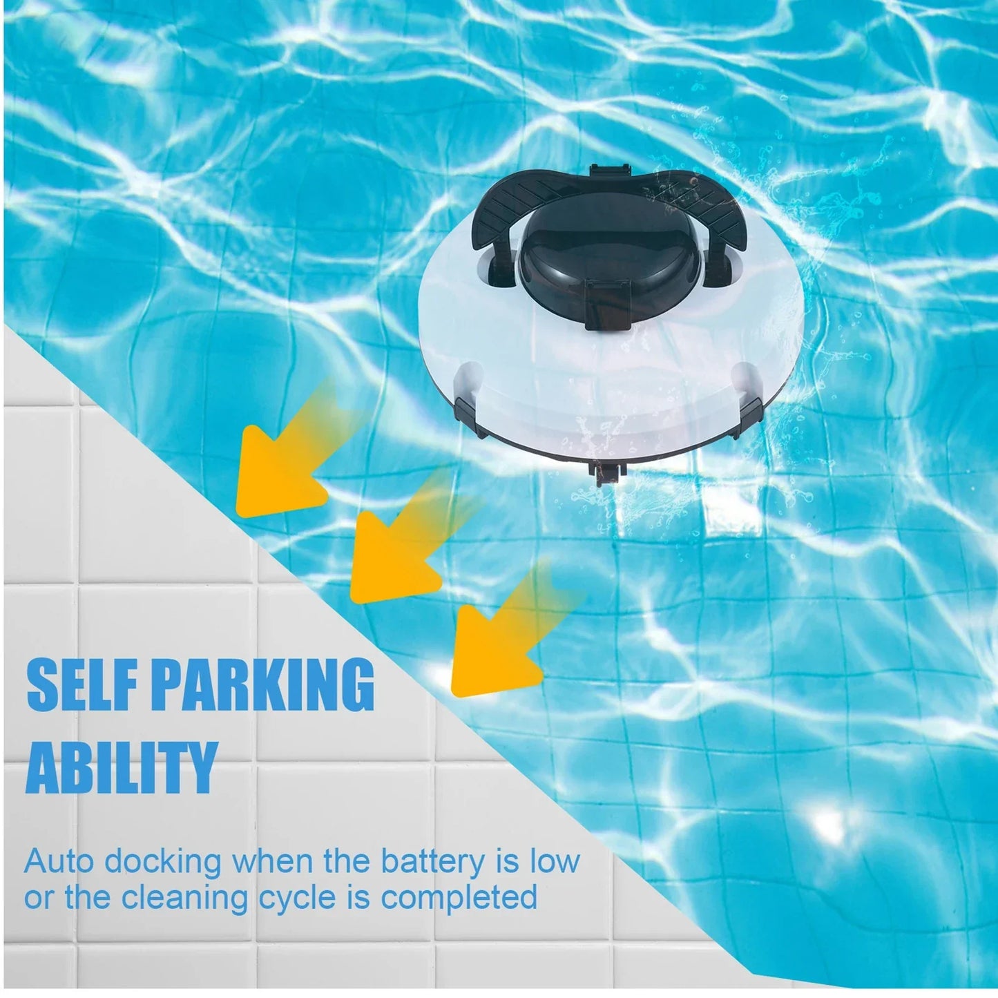 Draadloze Robotic Zwembadschoonmaker IPX8 Waterdicht Dubbele Motor 120-Minuten Loopduur – AquaMate
