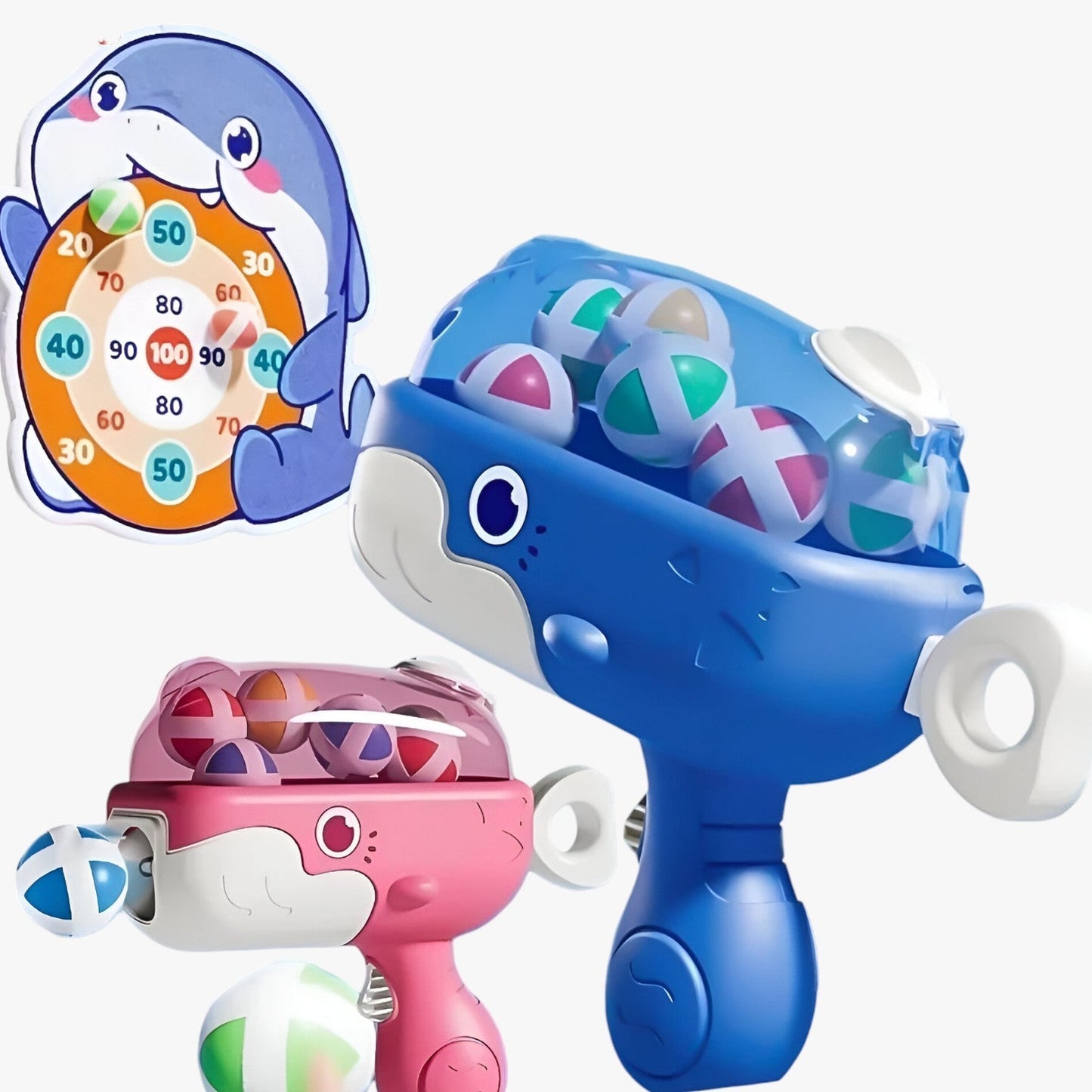 KlebeBall-Set Walvis – Veilig schietplezier voor kinderen binnen en buiten