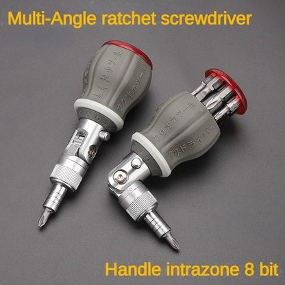 8-in-1 Multifunctionele Ratelschroevendraaier met Verstelbare Hoek – FlexiGrip