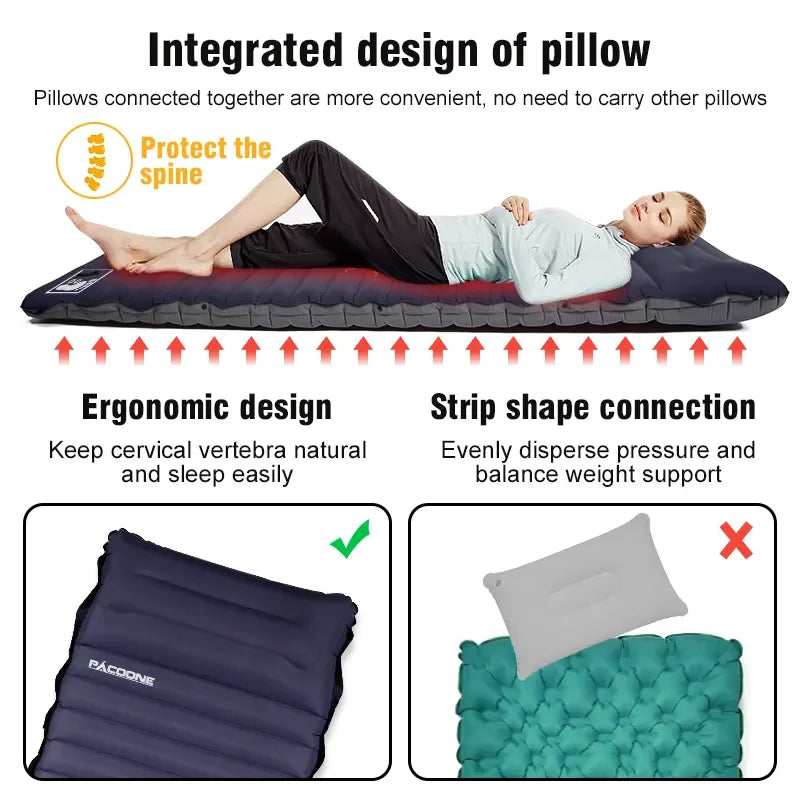 Ultralichte Zelfopblaasbare Kampeermatras met Ingebouwde Pomp – Eryx