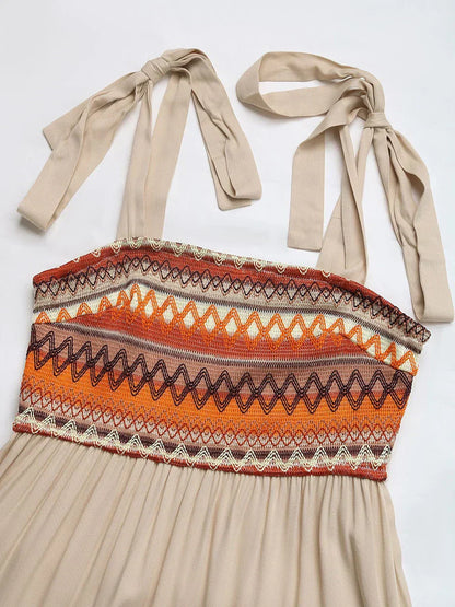 Beige Luchtige & Stijlvolle Midi Jurk - Lina