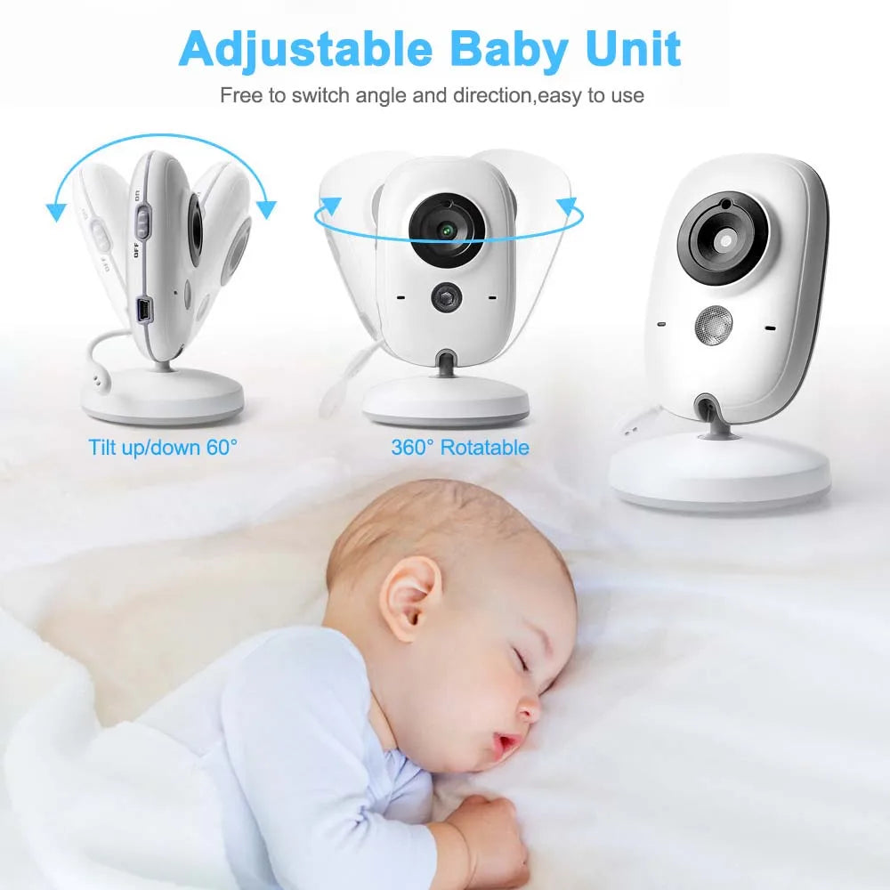 3,5-Inch Video Babyfoon met Nachtzicht, Temperatuurweergave en Twee-Weg Audio