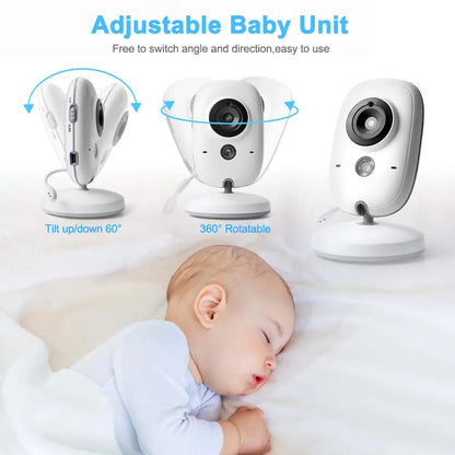 3,5-Inch Video Babyfoon met Nachtzicht, Temperatuurweergave en Twee-Weg Audio