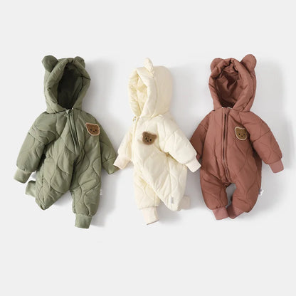 Winteroverall met capuchon en berenmotief voor baby's – knus & winterwarm