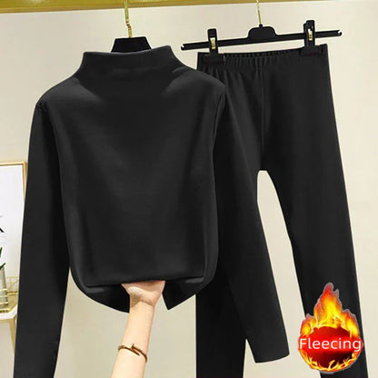 Tweedelige Dames Winter Set met Fleece Pullover en Broek – Eva
