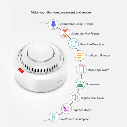 Slimme WiFi Rookmelder Brandalarm 85dB – SafeSense