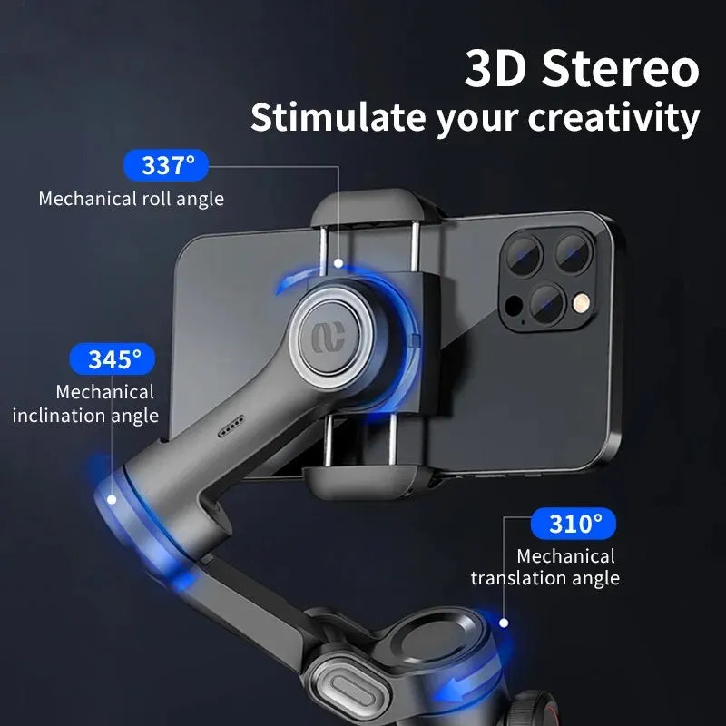 3-Assige Smartphone Gimbal Stabilizer met AI Tracking & Gezichtsdetectie – Alvion