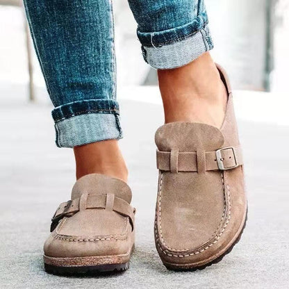 Retro Suède Instapsandalen met Orthopedisch Comfort - Solenza