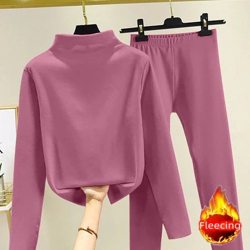 Tweedelige Dames Winter Set met Fleece Pullover en Broek – Eva