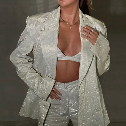 Trendy glinsterende feestset met blazer - Dalia